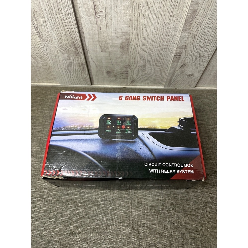 6-Gang LED Switch Panel Box Kit w/ Wiring Harness 12-24V Universal Vehicles READ